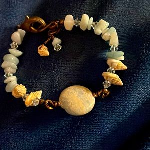Natural stone and brass Bracelet absolutely stunning one of a kind